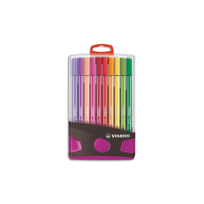 STABILO Etui plastique refermable ColorParade lilas 20 feutres Pointe moyenne STABILO Etui plastique refermable ColorParade lilas 20 feutres Pointe moyenne