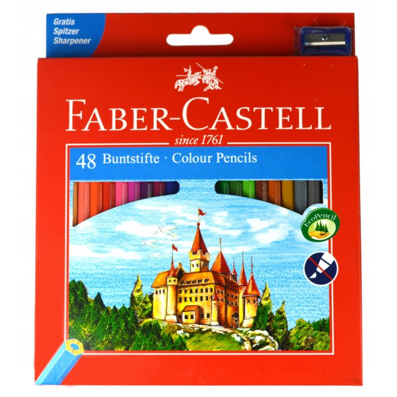 FABER CASTELL Etui de 48 crayons de couleur + un taille-crayon FABER CASTELL Etui de 48 crayons de couleur + un taille-crayon
