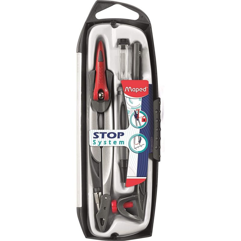 MAPED Coffret 5 pièces compas Stop system MAPED Coffret 5 pièces compas Stop system