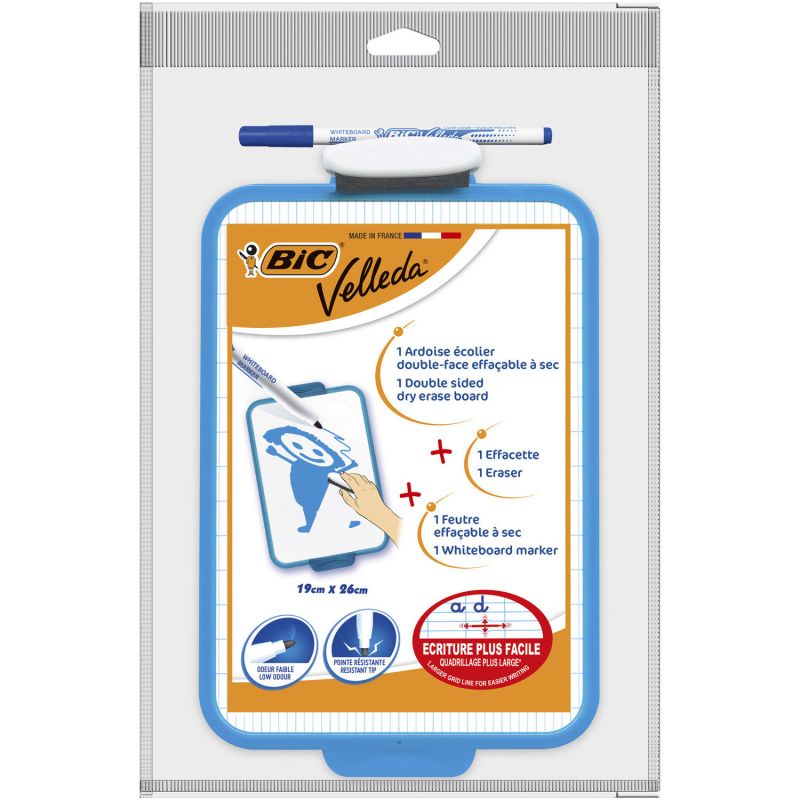 BIC Ardoise VELLEDA 19x26cm + 1 feutre bleu BIC Ardoise VELLEDA 19x26cm + 1 feutre bleu