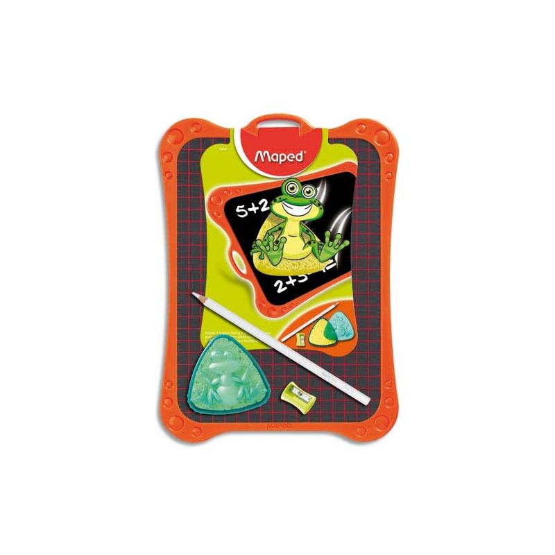 MAPED Ardoise graphite avec 1 éponge et 10 craies Blanches MAPED Ardoise graphite avec 1 éponge et 10 craies Blanches