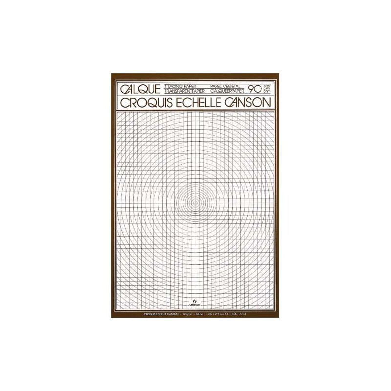 CANSON Bloc de papier calque croquis échelle 50 feuilles 90g A4 CANSON Bloc de papier calque croquis échelle 50 feuilles 90g A4