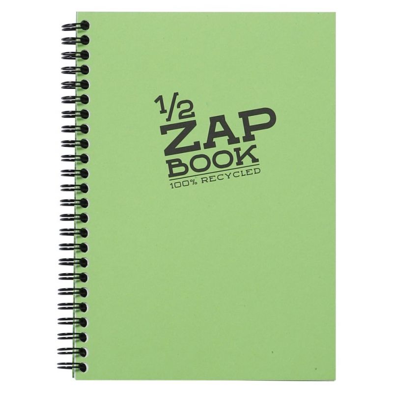 CLAIREFONTAINE Bloc 1/2 ZAP BOOK dos spiralé grand côté A6 160 pages unies CLAIREFONTAINE Bloc 1/2 ZAP BOOK dos spiralé grand côté A6 160 pages unies