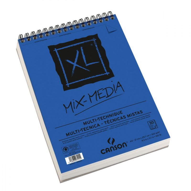 CANSON Album de 30 feuilles de papier dessin MIX MEDIA XL 300g A4 CANSON Album de 30 feuilles de papier dessin MIX MEDIA XL 300g A4