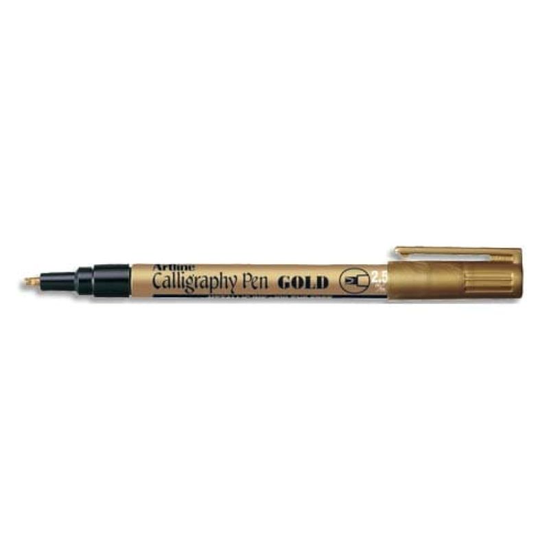 ARTLINE Stylo calligraphie pointe fibre biseautée 2,5mm OR ARTLINE Stylo calligraphie pointe fibre biseautée 2,5mm OR