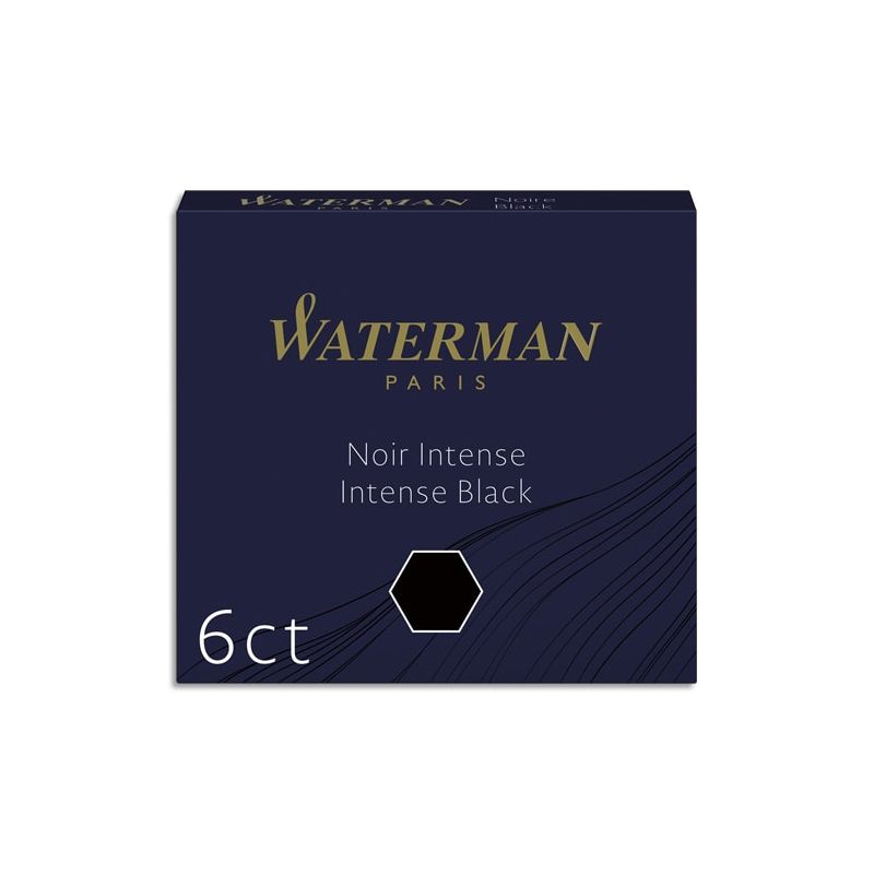 WATERMAN Etui de 6 mini cartouches encre Noire intense WATERMAN Etui de 6 mini cartouches encre Noire intense