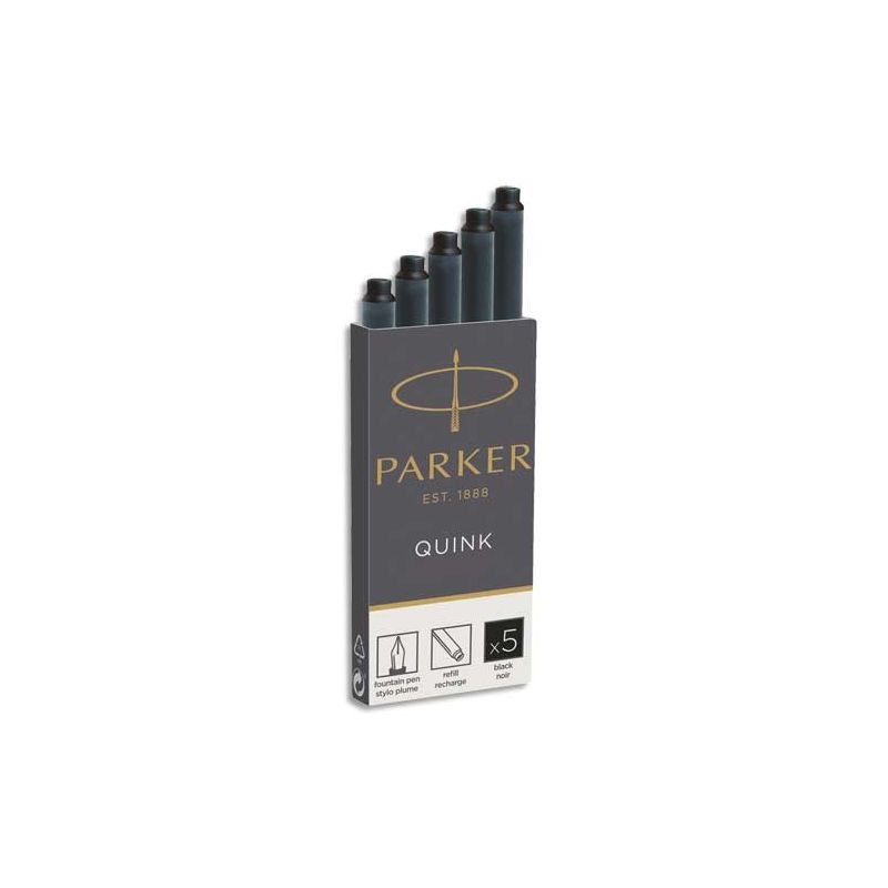 PARKER Etui de 5 cartouches longues QUINK encre Bleue/Noire PARKER Etui de 5 cartouches longues QUINK encre Bleue/Noire