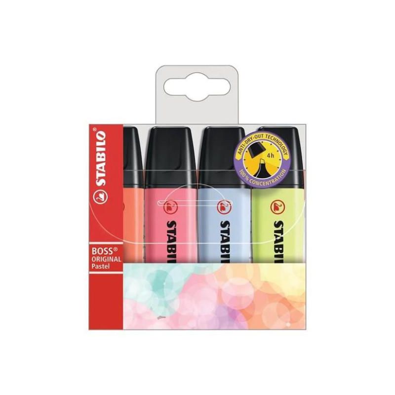 STABILO Pochette de 4 surligneurs BOSS ORIGINAL Pastel STABILO Pochette de 4 surligneurs BOSS ORIGINAL Pastel