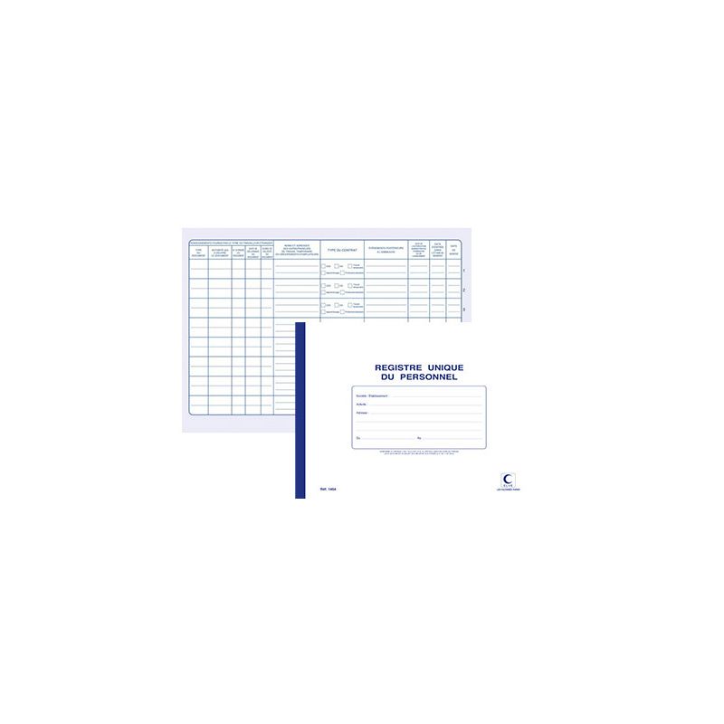 Registre unique du personnel elve a4 210x297mm papier lisse épais 52 pages imprimées recto verso Registre unique du personnel elve a4 210x297mm papier lisse épais 52 pages imprimées recto verso