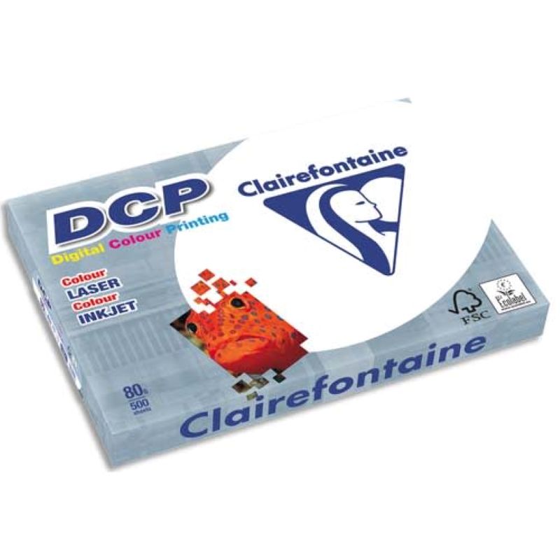 CLAIREFONTAINE Ramette de 500 feuilles papier Blanc DCP couleur 80gr A4 CLAIREFONTAINE Ramette de 500 feuilles papier Blanc DCP couleur 80gr A4