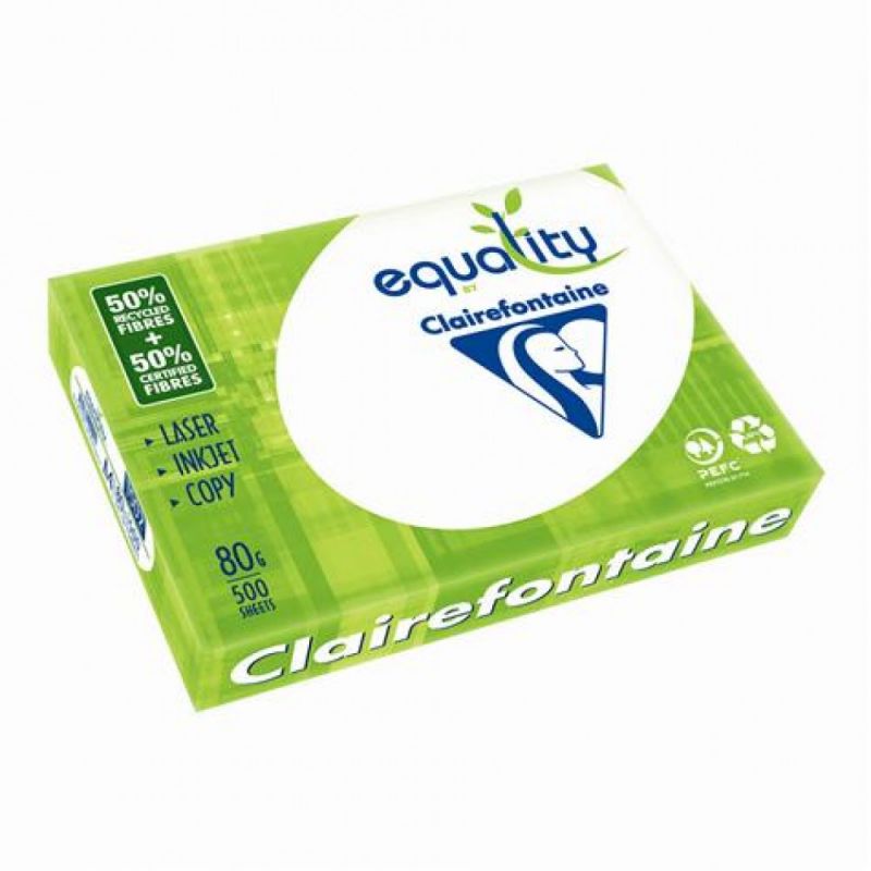 CLAIREFONTAINE Ramette 500 feuilles blanche EQUALITY A4 80gr CLAIREFONTAINE Ramette 500 feuilles blanche EQUALITY A4 80gr