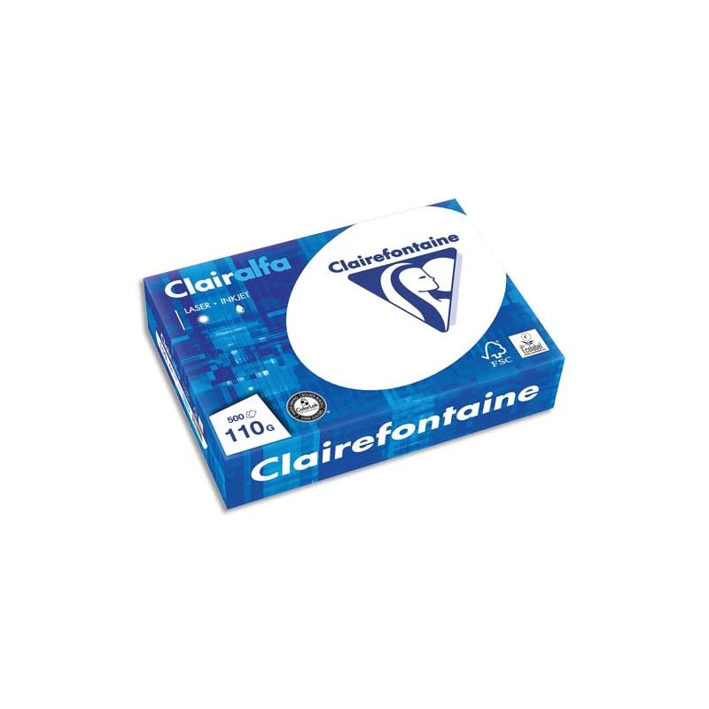 CLAIREFONTAINE Ramette de 500 feuilles papier Blanc CLAIRALFA 110 grammes format A4 CLAIREFONTAINE Ramette de 500 feuilles papier Blanc CLAIRALFA 110 grammes format A4