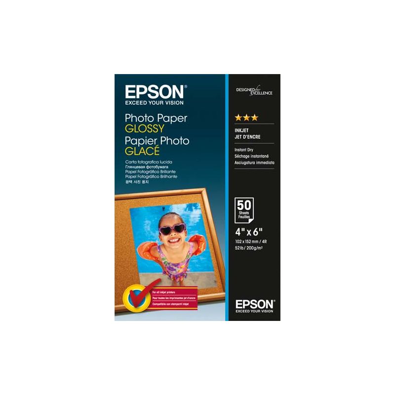 EPSON Boîte de 50 feuilles papier photo Jet d'encre glossy 10 x 15 200g EPSON Boîte de 50 feuilles papier photo Jet d'encre glossy 10 x 15 200g