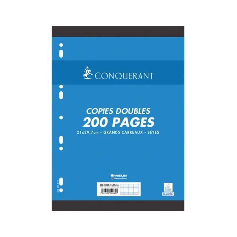 CONQUERANT C7 Copies doubles 21x29,7cm 200 pages CONQUERANT C7 Copies doubles 21x29,7cm 200 pages