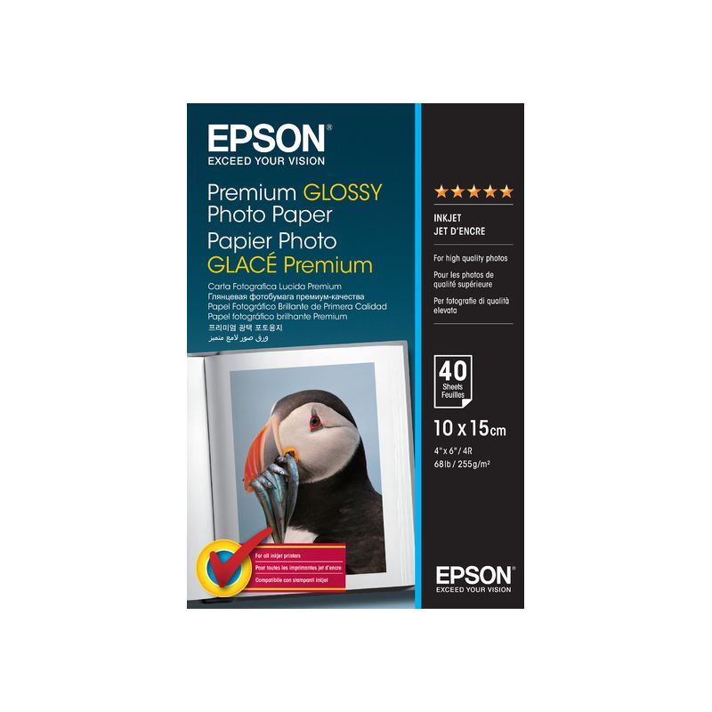EPSON Boîte de 40 papiers photo 255g 10x15 cm EPSON Boîte de 40 papiers photo 255g 10x15 cm