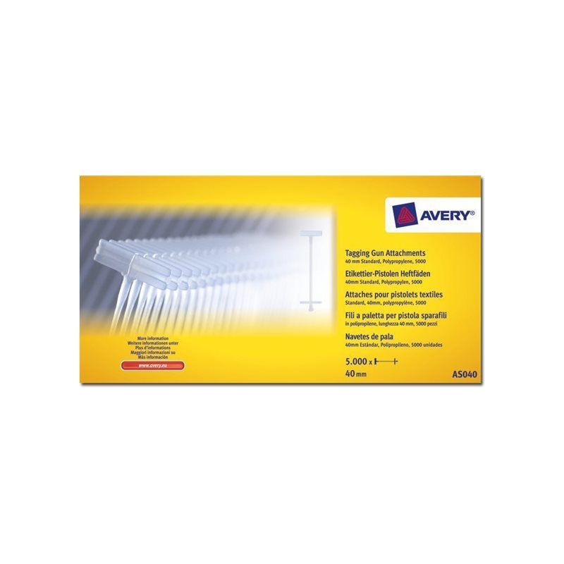 AGIPA Boite de 5000 attaches textiles en polypropylène pour pistolet longueur 40 mm AGIPA Boite de 5000 attaches textiles en polypropylène pour pistolet longueur 40 mm