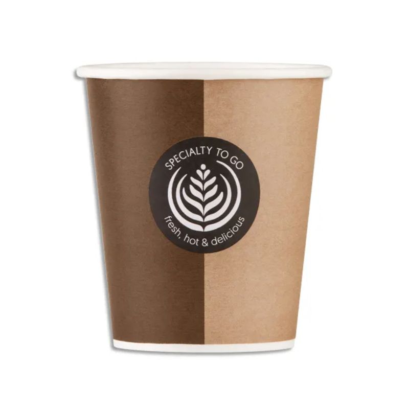 HUHTAMAKI Sachet de 50 Gobelets SP9 20 cl boissons chaudes, carton épais - H9,15 cm, D8 cm Marron