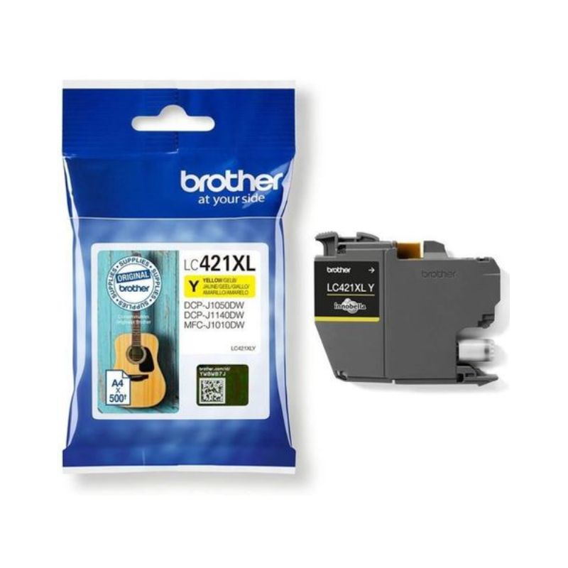 BROTHER Cartouche jet d'encre jaune XL LC421XLY BROTHER Cartouche jet d'encre jaune XL LC421XLY
