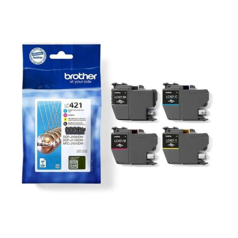 BROTHER Lot de 4 cartouches jet d'encre LC421VAL