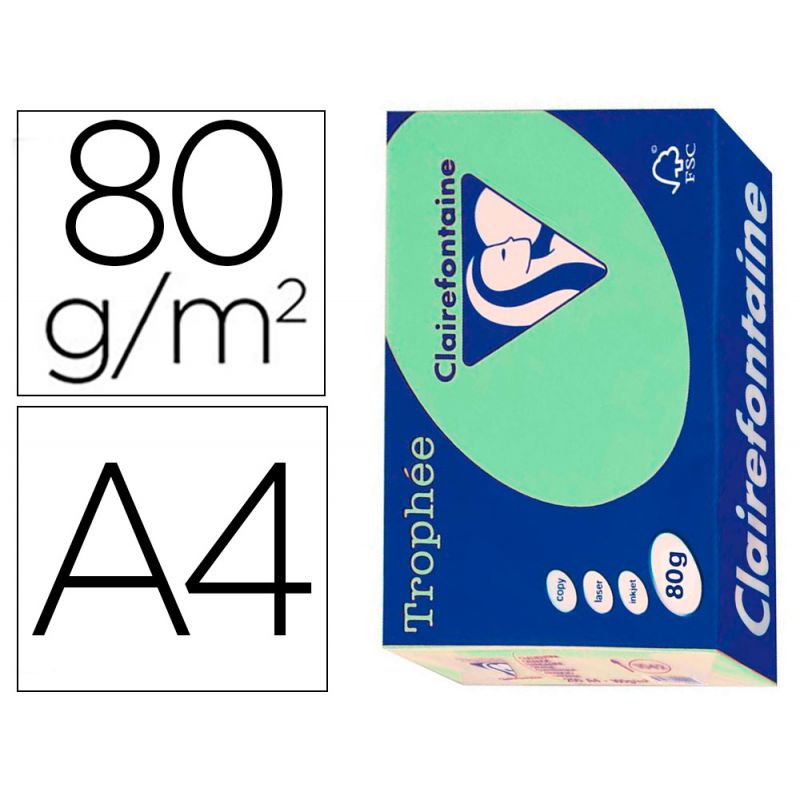 Papier clairefontaine multifonction laser couleur trophe a4 80g/m2 vert nature parfaite opacite paquet 500. Papier clairefontaine multifonction laser couleur trophe a4 80g/m2 vert nature parfaite opacite paquet 500.