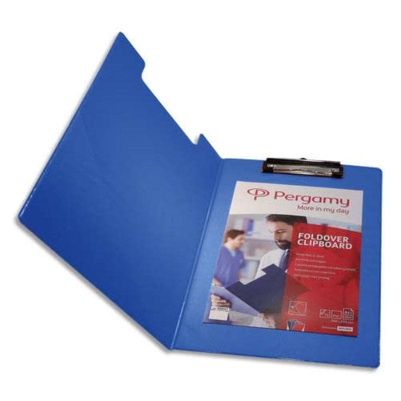 PERGAMY Porte Bloc avec rabat en PVC pour documents format A4+ Coloris bleu PERGAMY Porte Bloc avec rabat en PVC pour documents format A4+ Coloris bleu