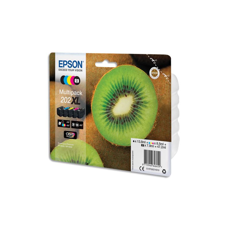 EPSON Multipack Jet d'encre 202 série KIWI +Noir+Cyan+Magenta+Jaune EPSON Multipack Jet d'encre 202 série KIWI +Noir+Cyan+Magenta+Jaune