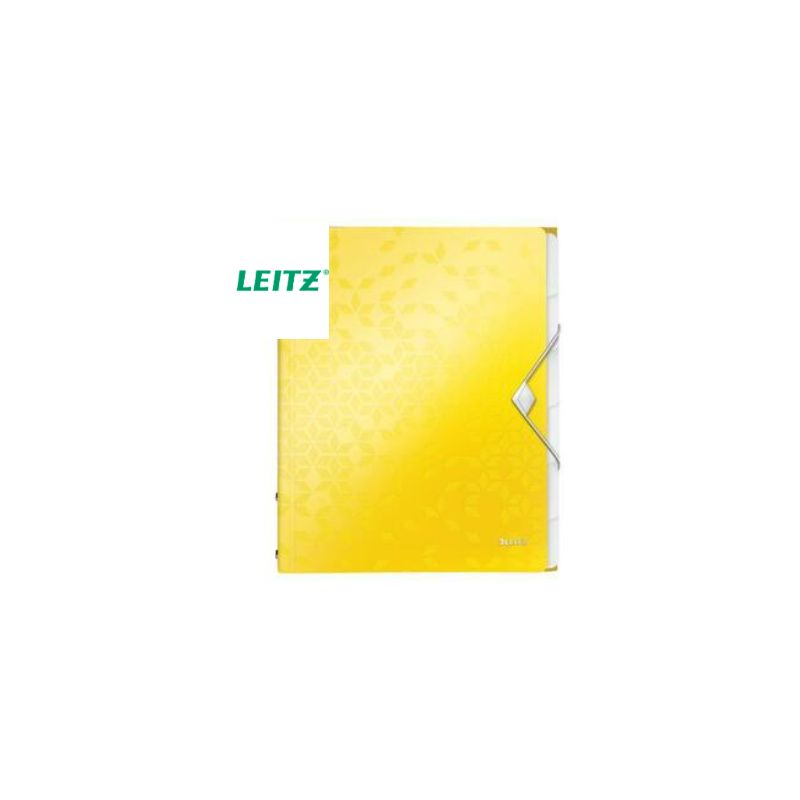 LEITZ Trieur 6 touches WOW en polypropylène. Fermeture élastique et 3 rabats. Coloris Jaune LEITZ Trieur 6 touches WOW en polypropylène. Fermeture élastique et 3 rabats. Coloris Jaune