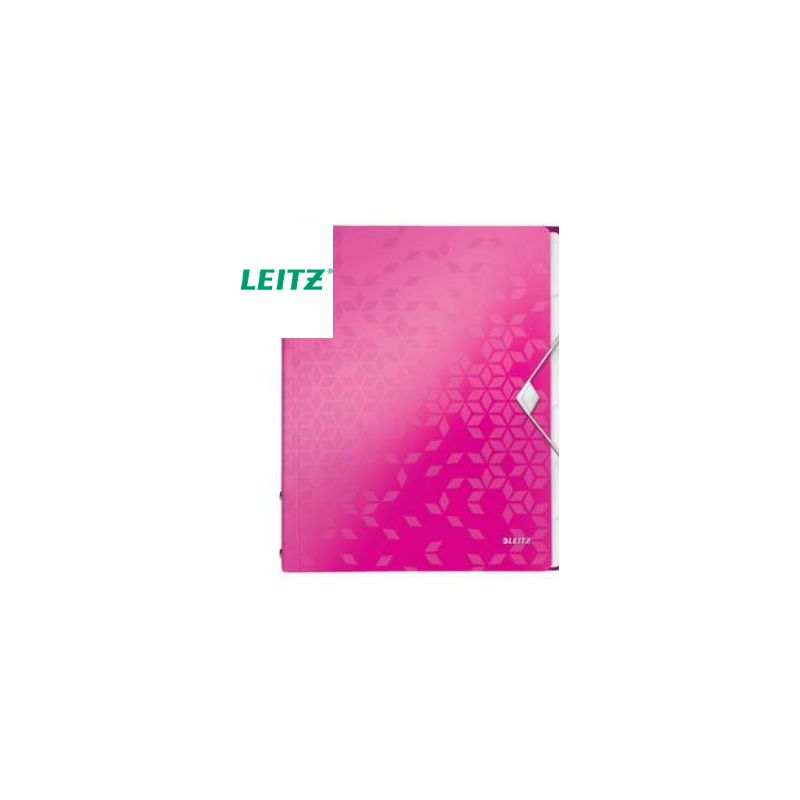 LEITZ Trieur 6 touches WOW en polypropylène. Fermeture élastique et 3 rabats. Coloris Rose LEITZ Trieur 6 touches WOW en polypropylène. Fermeture élastique et 3 rabats. Coloris Rose