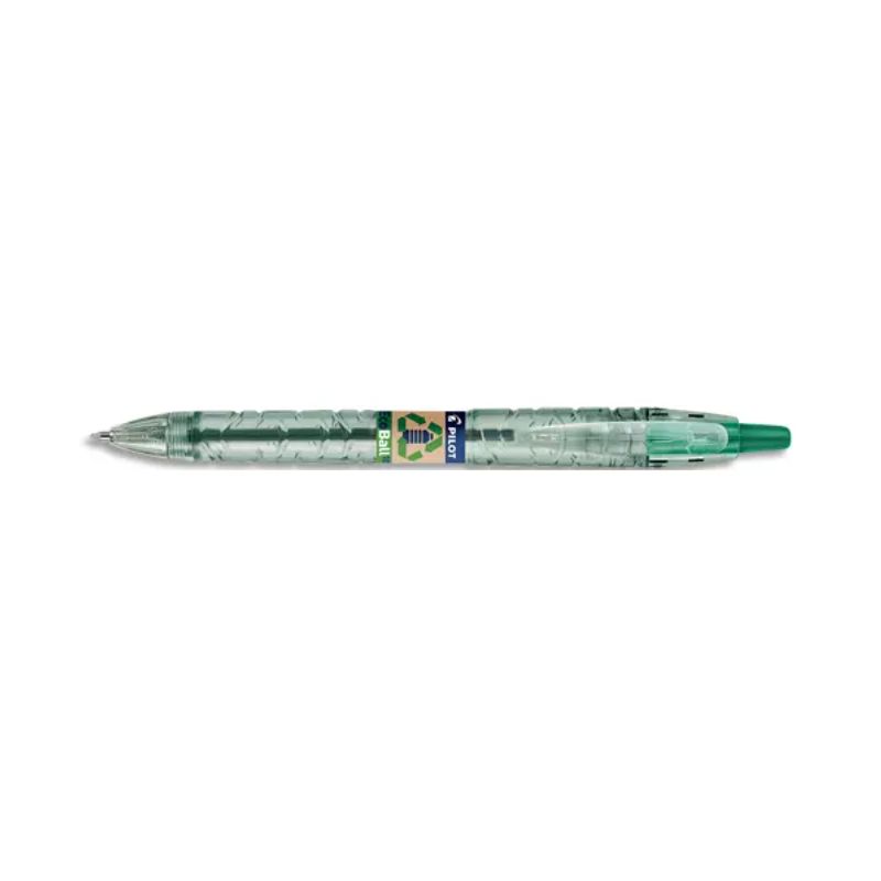 PILOT Bille B2P Ecoball rétractable. Rechargeable. Pointe 1mm. Corps plastique recyclé 86%. Coloris vert PILOT Bille B2P Ecoball rétractable. Rechargeable. Pointe 1mm. Corps plastique recyclé 86%. Coloris vert
