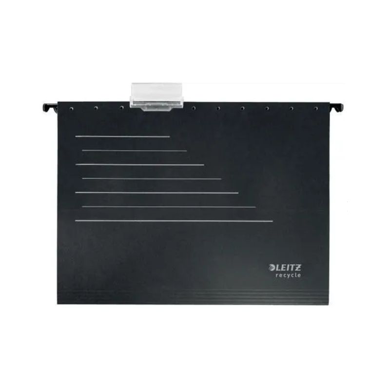 LEITZ Boite 10 dossiers suspendus tiroir fond V Re:Cycle en carton 100% recyclé/recyclable. Coloris noir LEITZ Boite 10 dossiers suspendus tiroir fond V Re:Cycle en carton 100% recyclé/recyclable. Coloris noir