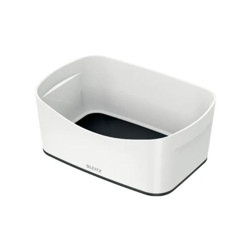 LEITZ Bac de rangement MYBOX medium sans couvercle en ABS. Coloris Blanc fond Noir LEITZ Bac de rangement MYBOX medium sans couvercle en ABS. Coloris Blanc fond Noir