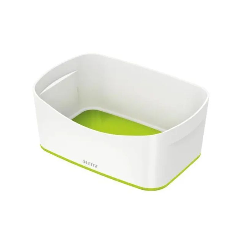LEITZ Bac de rangement MYBOX medium sans couvercle en ABS. Coloris Blanc fond Vert LEITZ Bac de rangement MYBOX medium sans couvercle en ABS. Coloris Blanc fond Vert