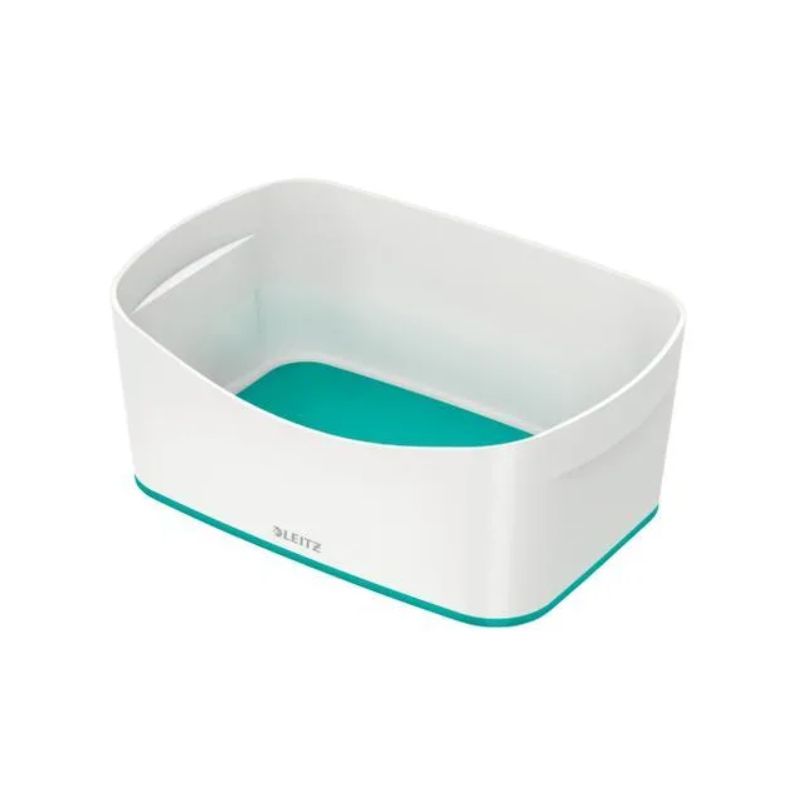 LEITZ Bac de rangement MYBOX small sans couvercle en ABS. Coloris Blanc fond Menthe LEITZ Bac de rangement MYBOX small sans couvercle en ABS. Coloris Blanc fond Menthe