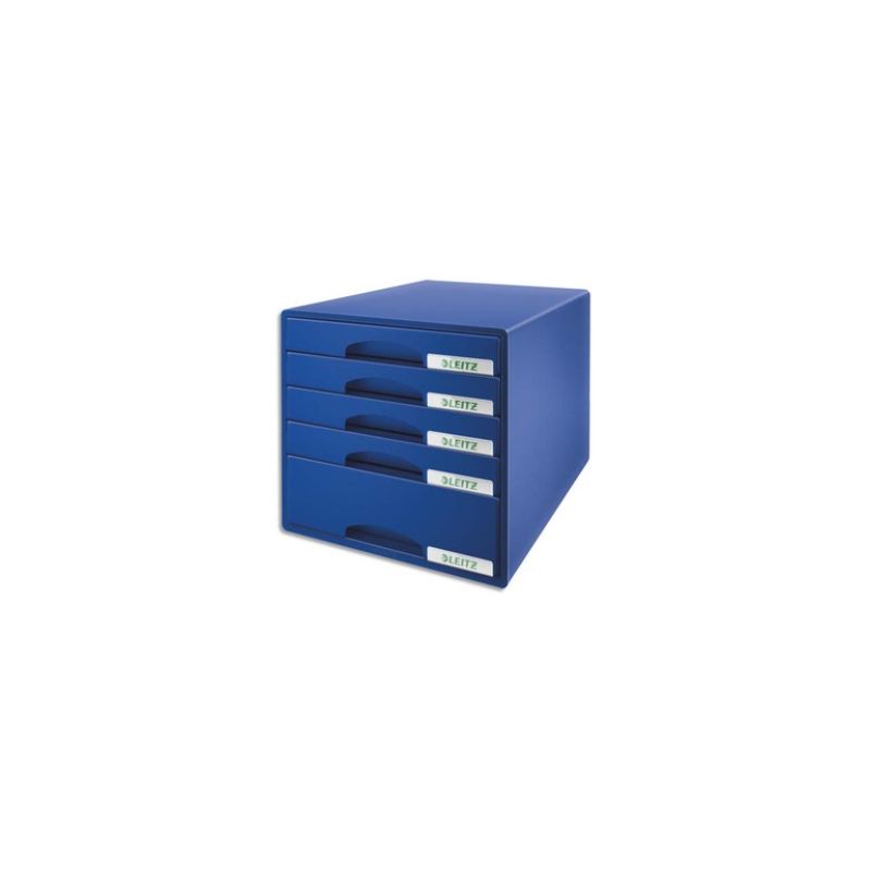 LEITZ Bloc de classement Leitz Plus 5 tiroirs - Bleu - L28,7 x H27 x P36,3 cm LEITZ Bloc de classement Leitz Plus 5 tiroirs - Bleu - L28,7 x H27 x P36,3 cm