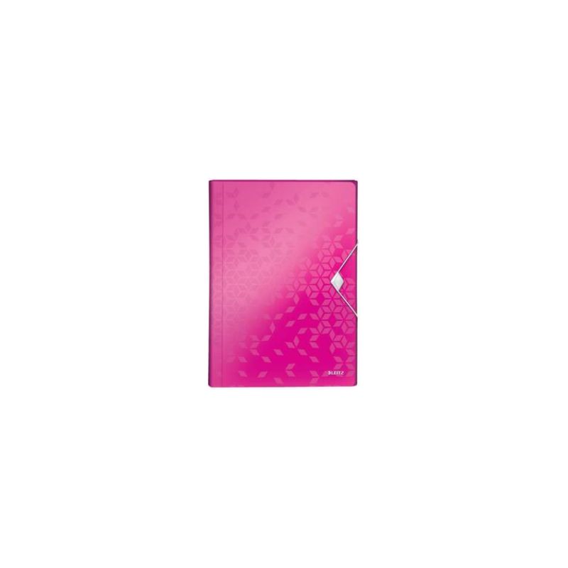 LEITZ Trieur à 6 compartiments WOW, PP, fermeture élastique, rose LEITZ Trieur à 6 compartiments WOW, PP, fermeture élastique, rose