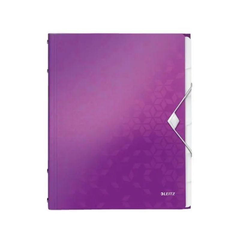 LEITZ Trieur 6 touches WOW en polypropylène. Fermeture élastique 3 rabats. Coloris Violet LEITZ Trieur 6 touches WOW en polypropylène. Fermeture élastique 3 rabats. Coloris Violet