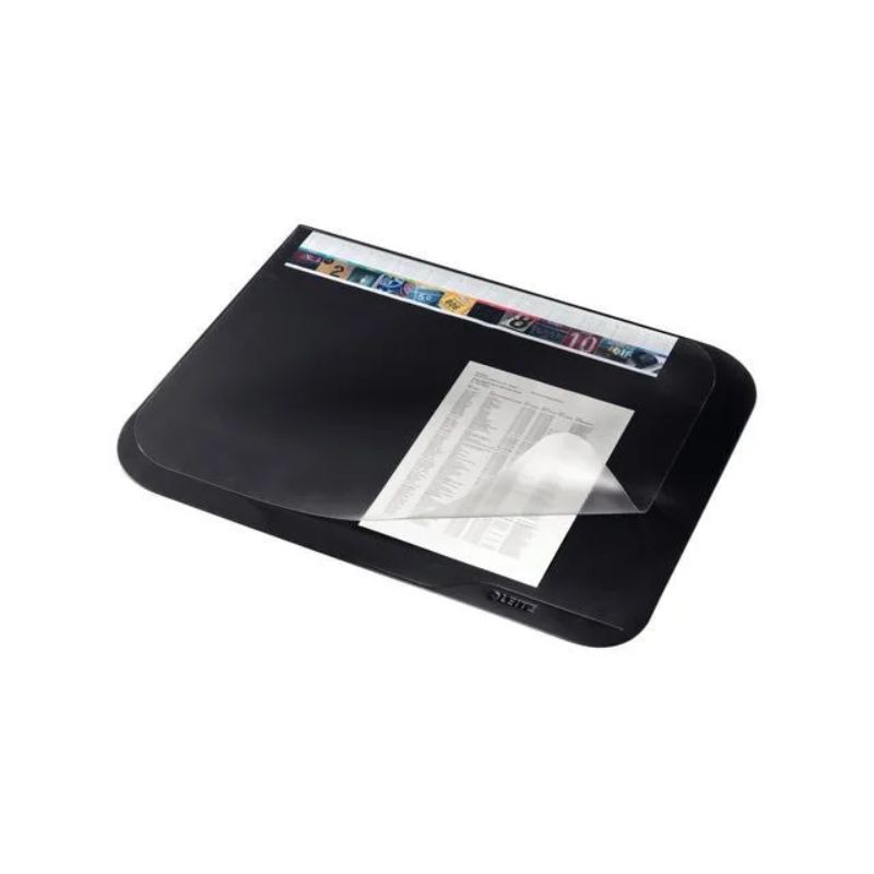 LEITZ Sous-mains Leitz Plus avec rabat en PVC. Dimensions (lxh) : 65 x 50 cm. Coloris Noir LEITZ Sous-mains Leitz Plus avec rabat en PVC. Dimensions (lxh) : 65 x 50 cm. Coloris Noir