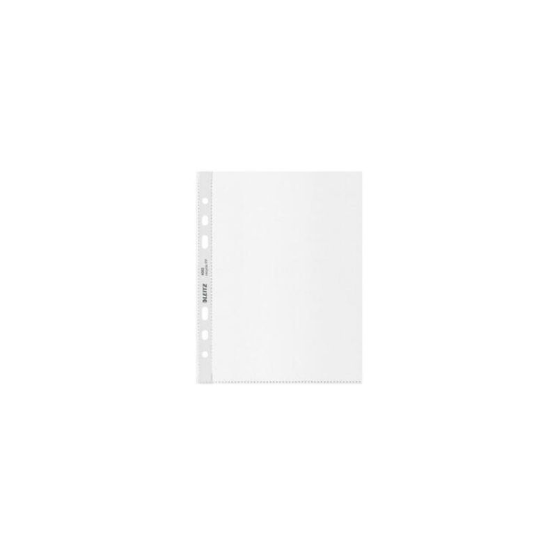 LEITZ Sachet de 25 pochettes perforées A5 en polypropylène recyclé 10/100eme. Coloris transparent LEITZ Sachet de 25 pochettes perforées A5 en polypropylène recyclé 10/100eme. Coloris transparent