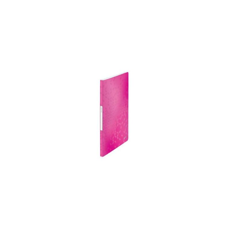 LEITZ Protège document WOW en polypropylène 20 pochettes, 40 vues. Coloris Rose LEITZ Protège document WOW en polypropylène 20 pochettes, 40 vues. Coloris Rose