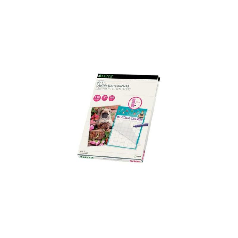 LEITZ Paquet de 100 Pochettes Leitz iLAM pour plastification à chaud, A3, 2 x 125 microns, satinées 16924 LEITZ Paquet de 100 Pochettes Leitz iLAM pour plastification à chaud, A3, 2 x 125 microns, satinées 16924