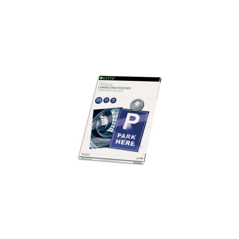 LEITZ Pack de 25 pochettes A3 250 microns UDT 74910000 LEITZ Pack de 25 pochettes A3 250 microns UDT 74910000