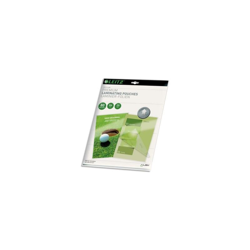 LEITZ Pack de 25 pochettes A4 80 microns UDT 74790000 LEITZ Pack de 25 pochettes A4 80 microns UDT 74790000