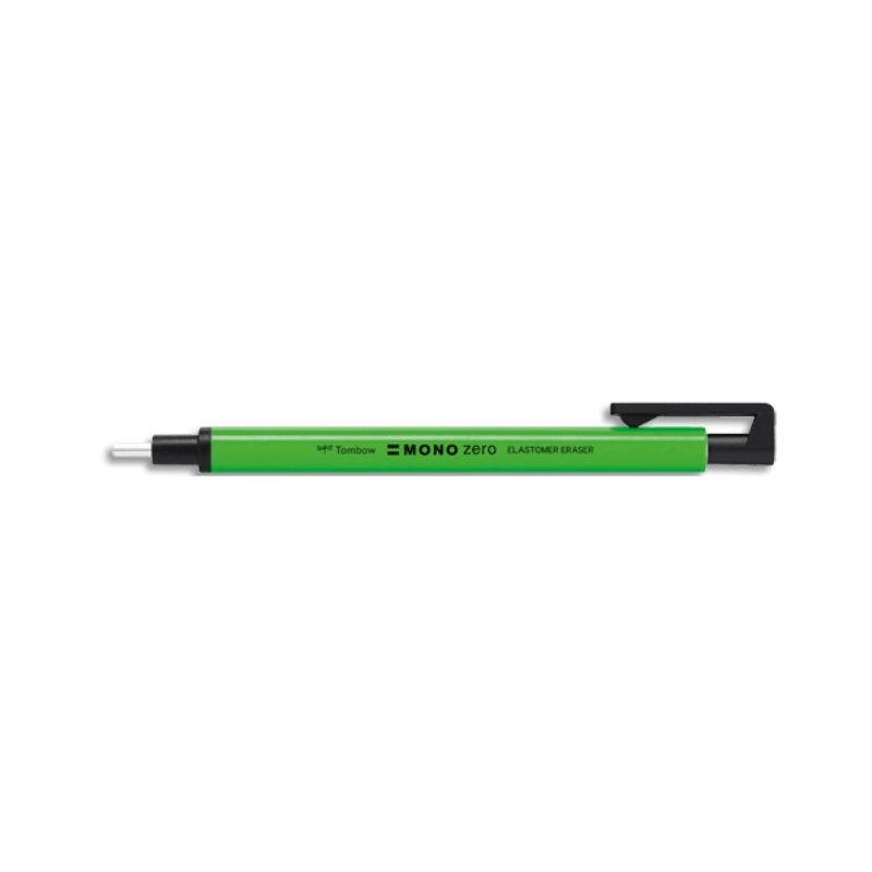 TOMBOW Stylo gomme MONO ZERO ronde 2,3mm diamètre, rétractable et rechargeable. Coloris Vert Fluo TOMBOW Stylo gomme MONO ZERO ronde 2,3mm diamètre, rétractable et rechargeable. Coloris Vert Fluo