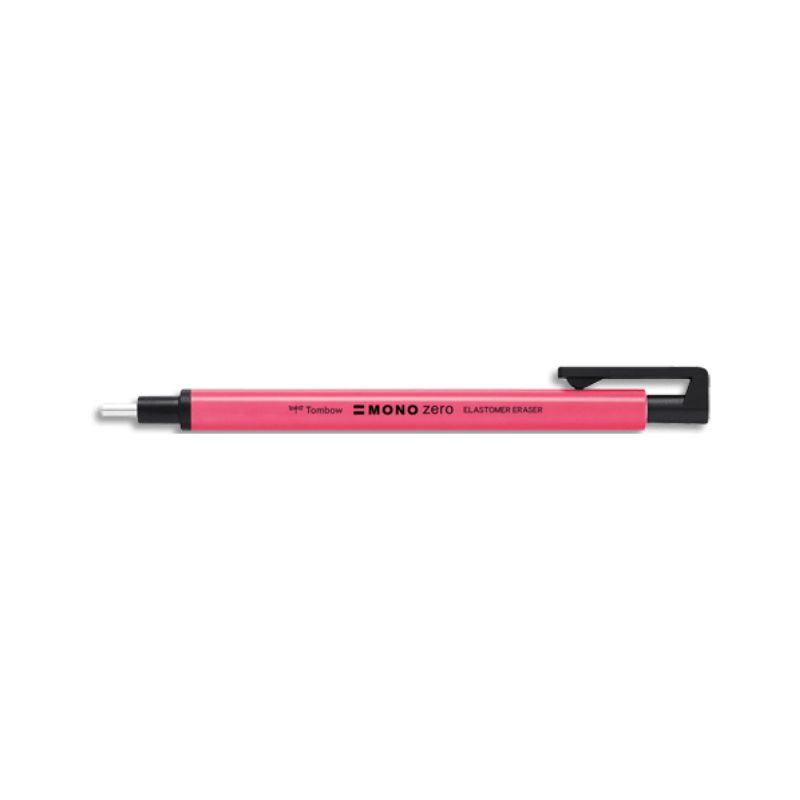 TOMBOW Stylo gomme MONO ZERO ronde 2,3mm diamètre, rétractable et rechargeable. Coloris Rose Fluo TOMBOW Stylo gomme MONO ZERO ronde 2,3mm diamètre, rétractable et rechargeable. Coloris Rose Fluo