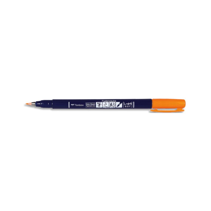 TOMBOW Feutre écriture FUDENOSUKE pointe dure, base d'eau avec pigments, inodore. Coloris Orange Fluo TOMBOW Feutre écriture FUDENOSUKE pointe dure, base d'eau avec pigments, inodore. Coloris Orange Fluo