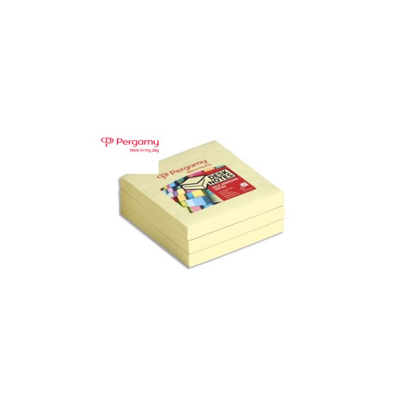 PERGAMY Bloc de 100 feuilles repositionnables dimensions 7,6x7,6cm. Coloris jaune PERGAMY Bloc de 100 feuilles repositionnables dimensions 7,6x7,6cm. Coloris jaune