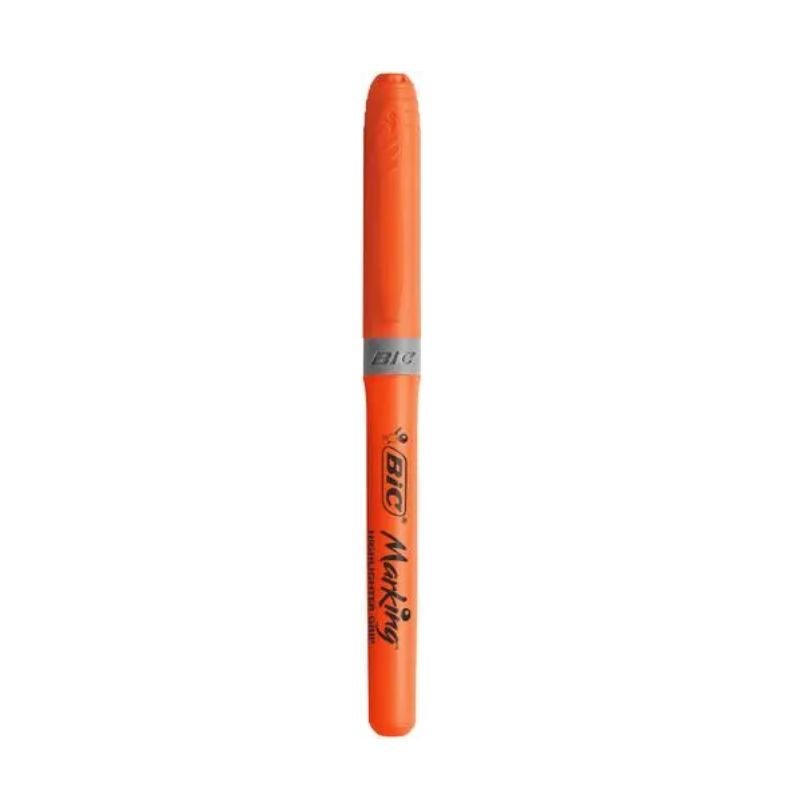 BIC Surligneur HIGHLIGHTER grip. Corps plastique/grip caoutchouc Pointe biseautée moyenne. Coloris orange