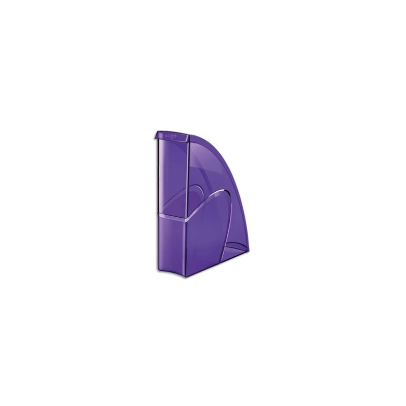 CEP Porte-revues HAPPY en polystyrène translucide - Dimensions H31 x P27 cm, dos 8,5cm. Coloris violet CEP Porte-revues HAPPY en polystyrène translucide - Dimensions H31 x P27 cm, dos 8,5cm. Coloris violet