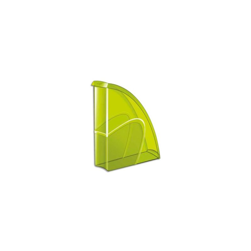 CEP Porte-revues HAPPY en polystyrène translucide - Dimensions H31 x P27 cm, dos 8,5cm. Coloris vert CEP Porte-revues HAPPY en polystyrène translucide - Dimensions H31 x P27 cm, dos 8,5cm. Coloris vert