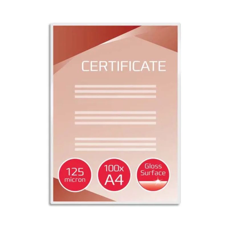 GBC Pack de 100 pochettes de plastification standards, 2x125 microns, A4 GBC Pack de 100 pochettes de plastification standards, 2x125 microns, A4